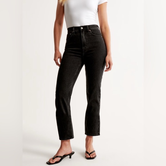 Abercrombie & Fitch Denim - A&F Ultra High Rise Ankle Straight Jean Charcoal Black Sz 29 8